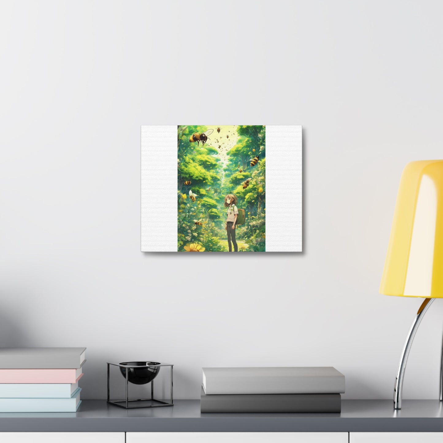 Bee Garden Explorer Anime Nature Art Canvas