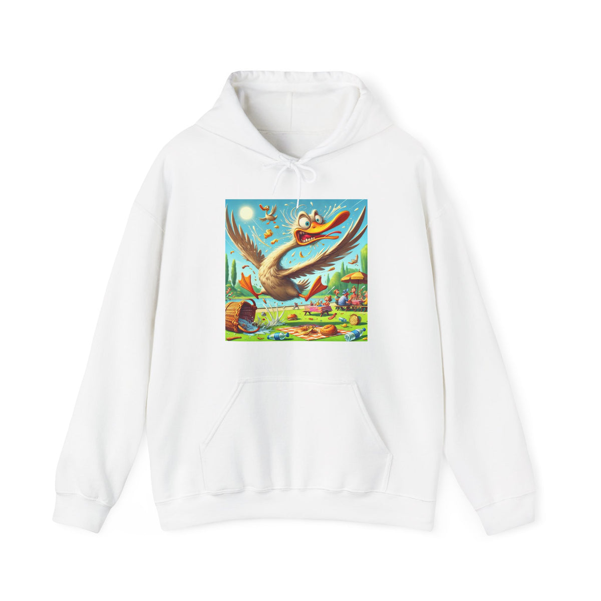 Chaotic Picnic Duck Funny Summer Adventure Hoodie