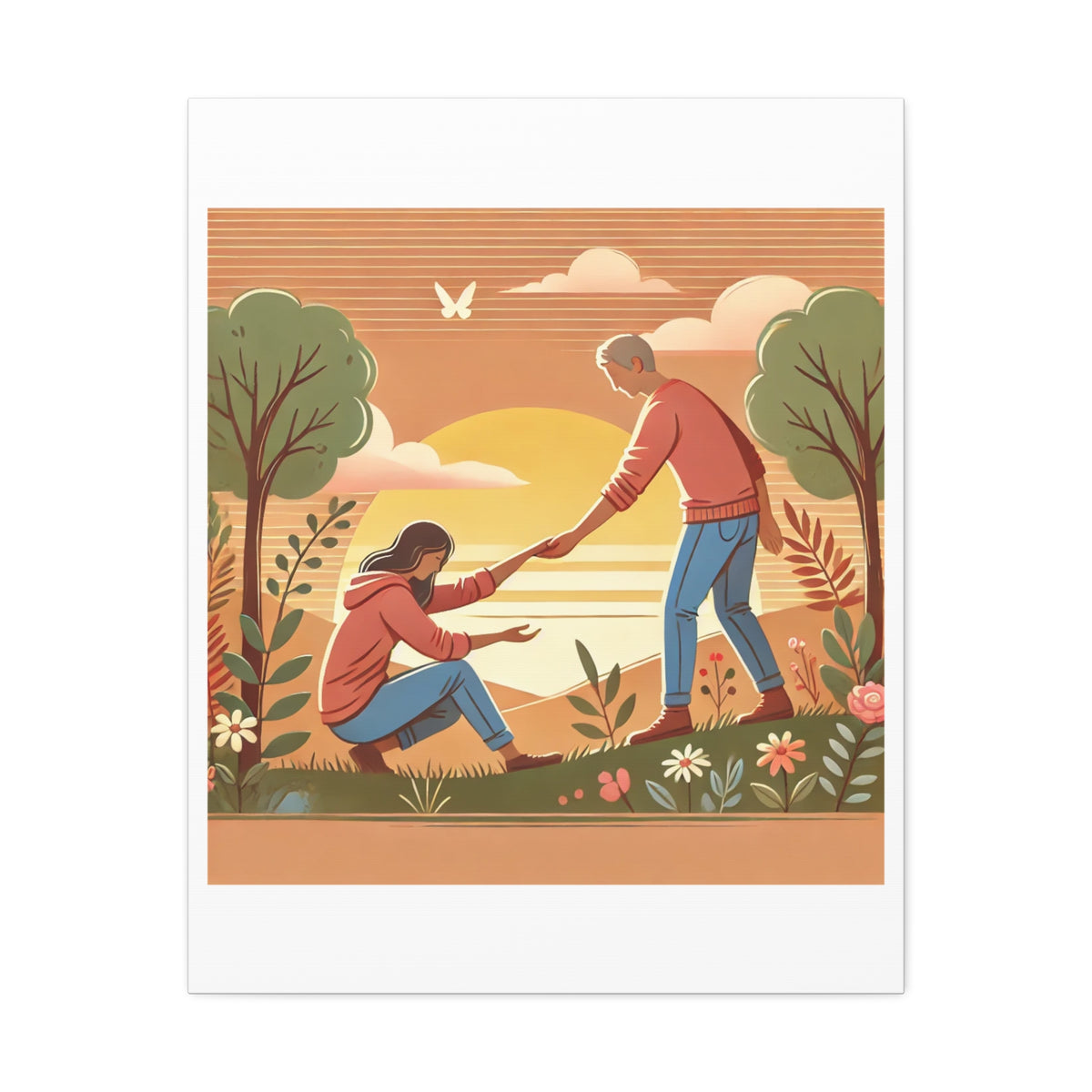 Helping Hands Sunset Garden Canvas Wall Art