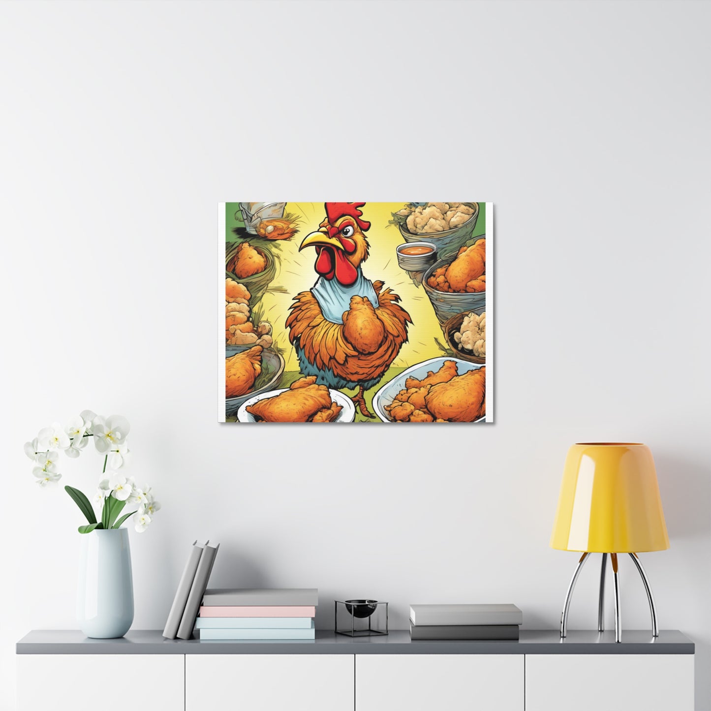 Funny Chicken Fried Food Comfort Food Art Canvas