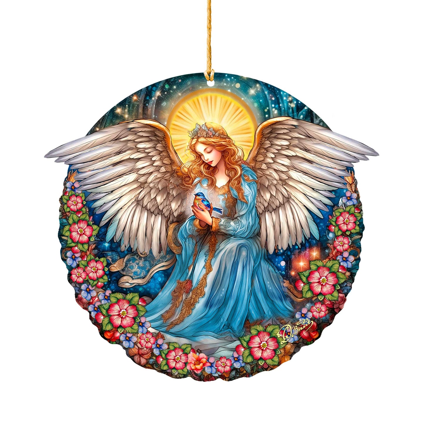Guardian Angel of Serenity Holiday Wooden Ornaments by G. DeBrekht - Nativity Holiday Decor - 8652806