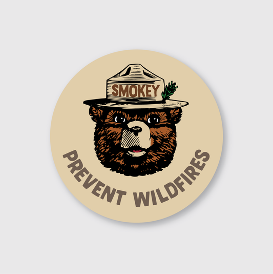 Smokey Bear Prevent Wildfires Badge Sticker