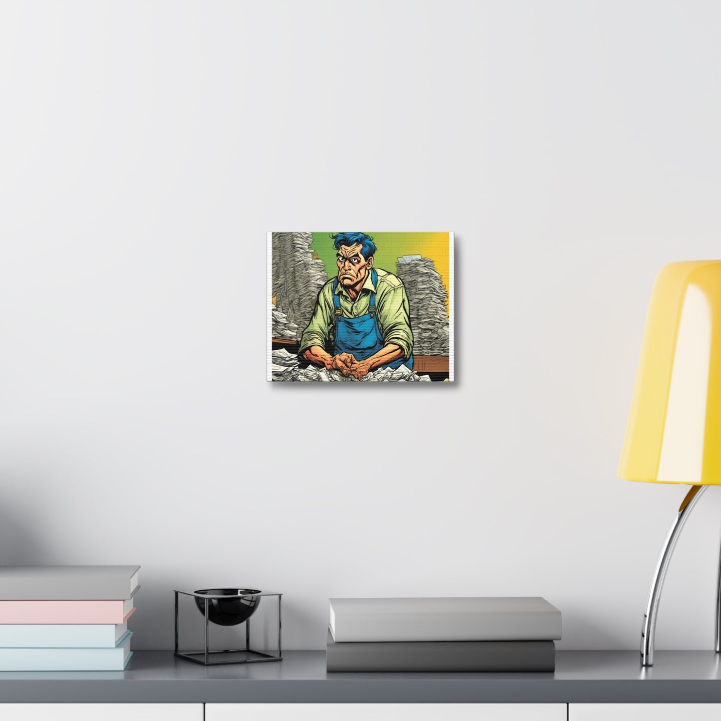 Paperwork Chaos Desk Worker Funny Office Art Canvas