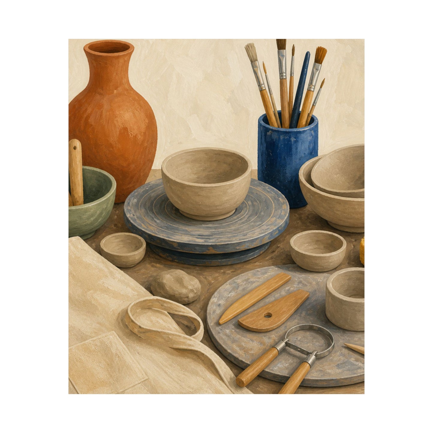 Colorful Pottery Studio Hobby Poster