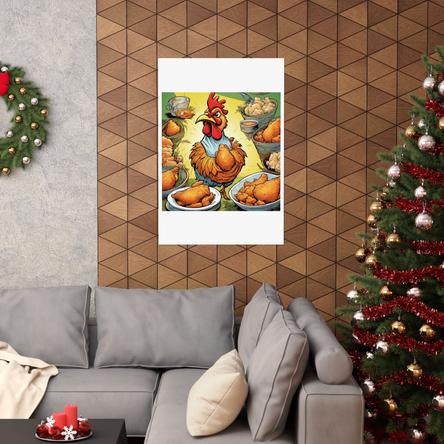 Funny Chicken Fried Food Comfort Food Art Poster