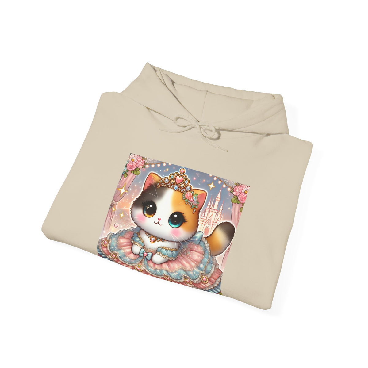 Pastel Princess Calico Cat Fantasy Hoodie
