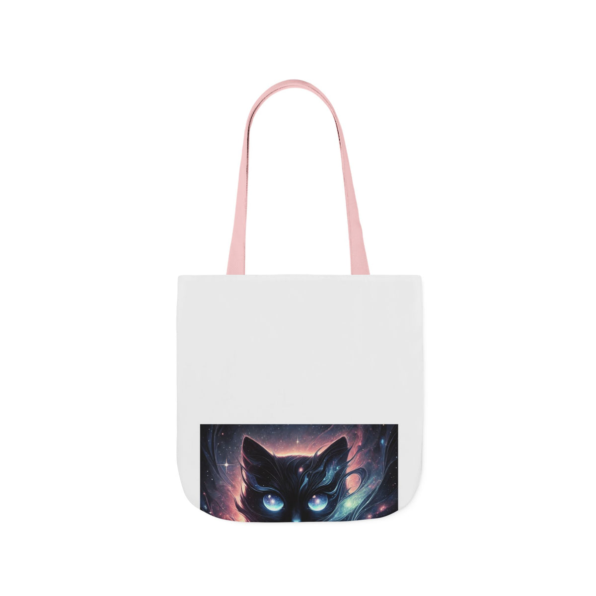 Cosmic Black Cat Galaxy Celestial Canvas Tote Bag