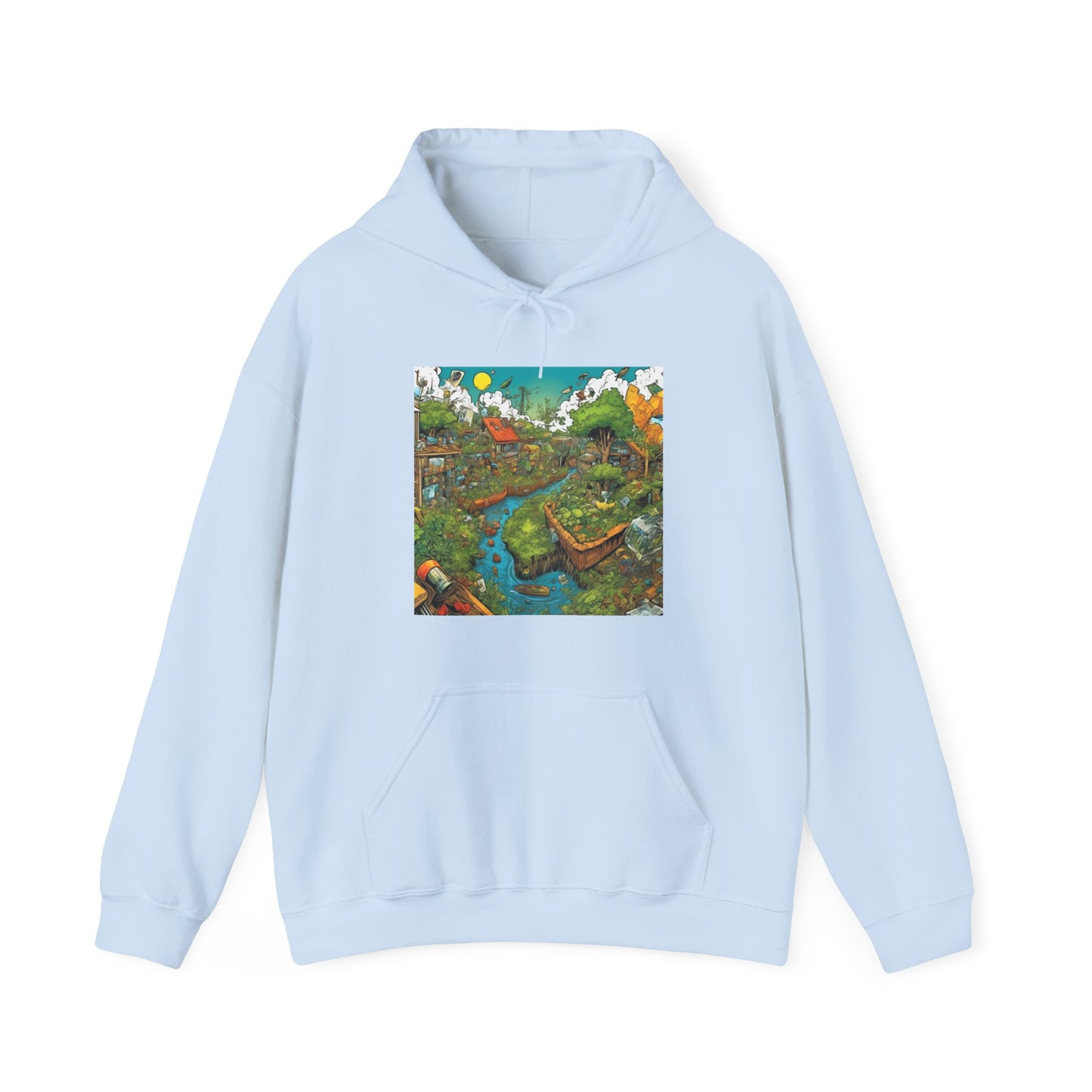Whimsical Garden Stream Nature Gift Art Hoodie