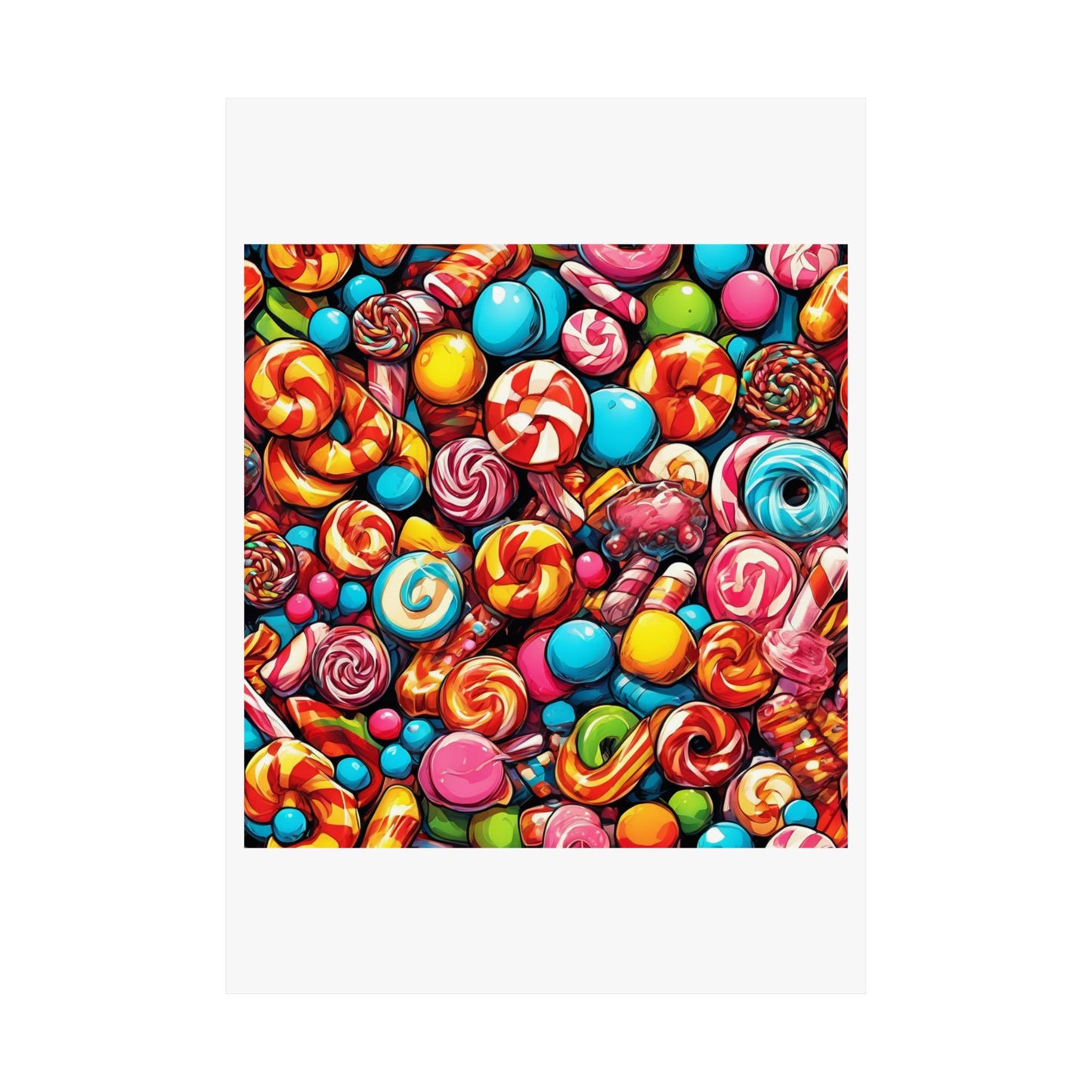 Colorful Candy and Lollipop Pattern Poster