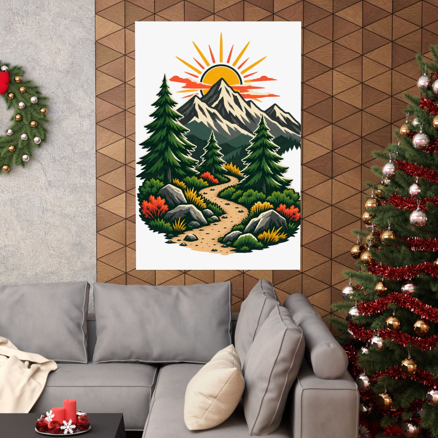 Sunrise Mountain Trail Outdoor Adventure Poster