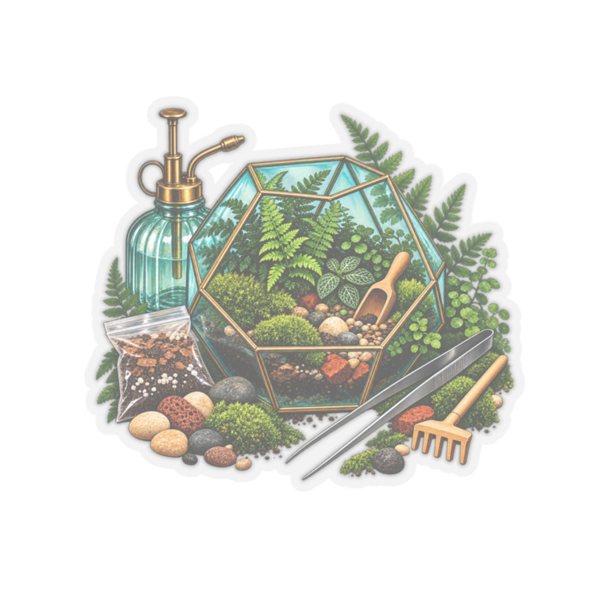 Fern Terrarium Building Workshop Sticker