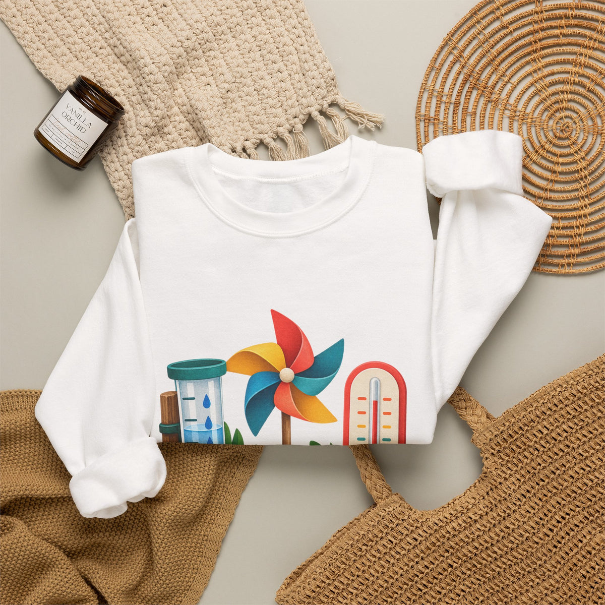 Colorful Backyard Weather Watching Kit Sweatshirt