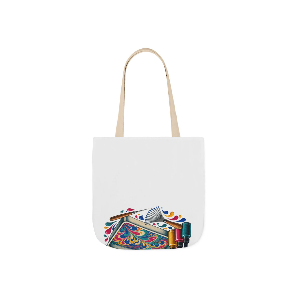 Colorful Paper Marbling Workshop Tote Bag