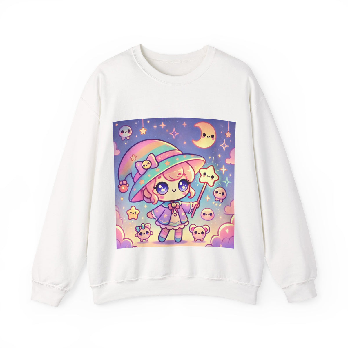 Kawaii Moon Wand Pastel Fantasy Art Sweatshirt