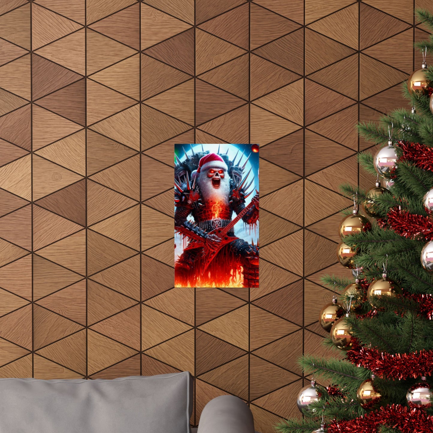 Heavy Metal Santa Holiday Concert Music Room Poster