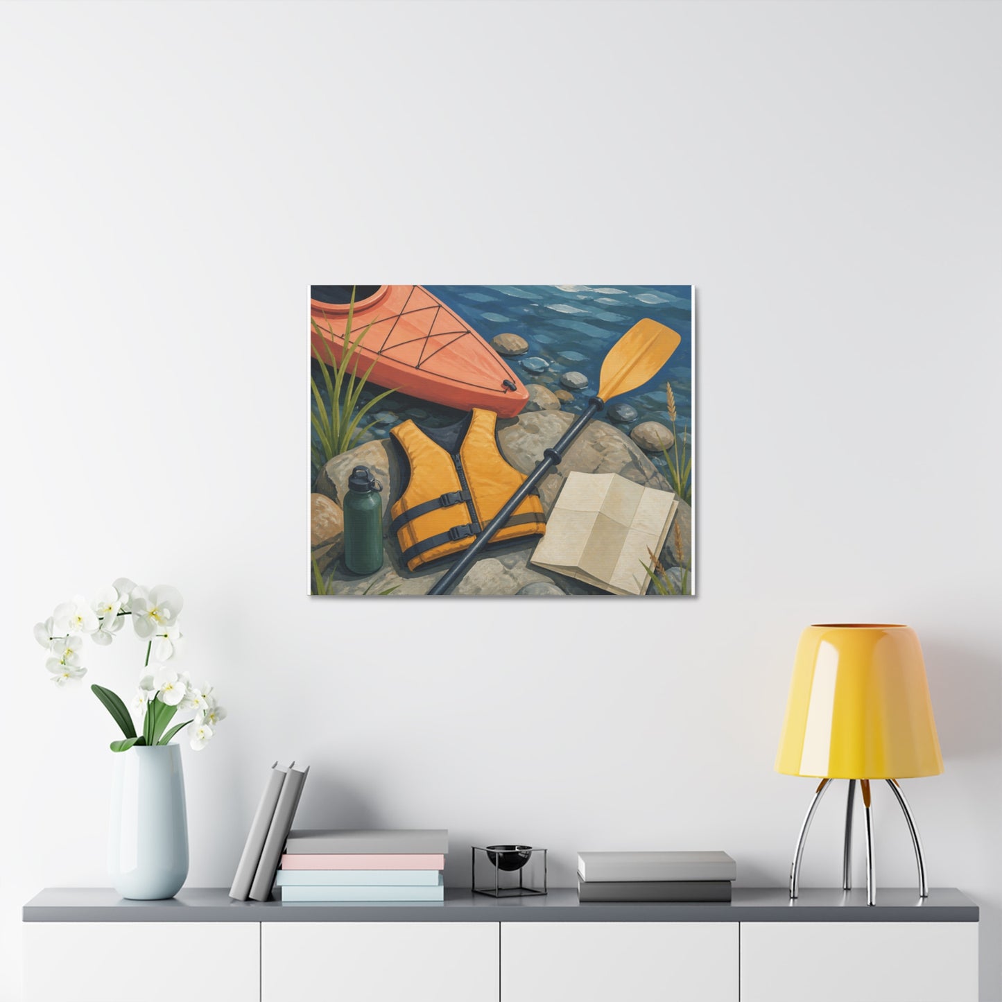 Calm Kayaking Adventure Art Canvas Art