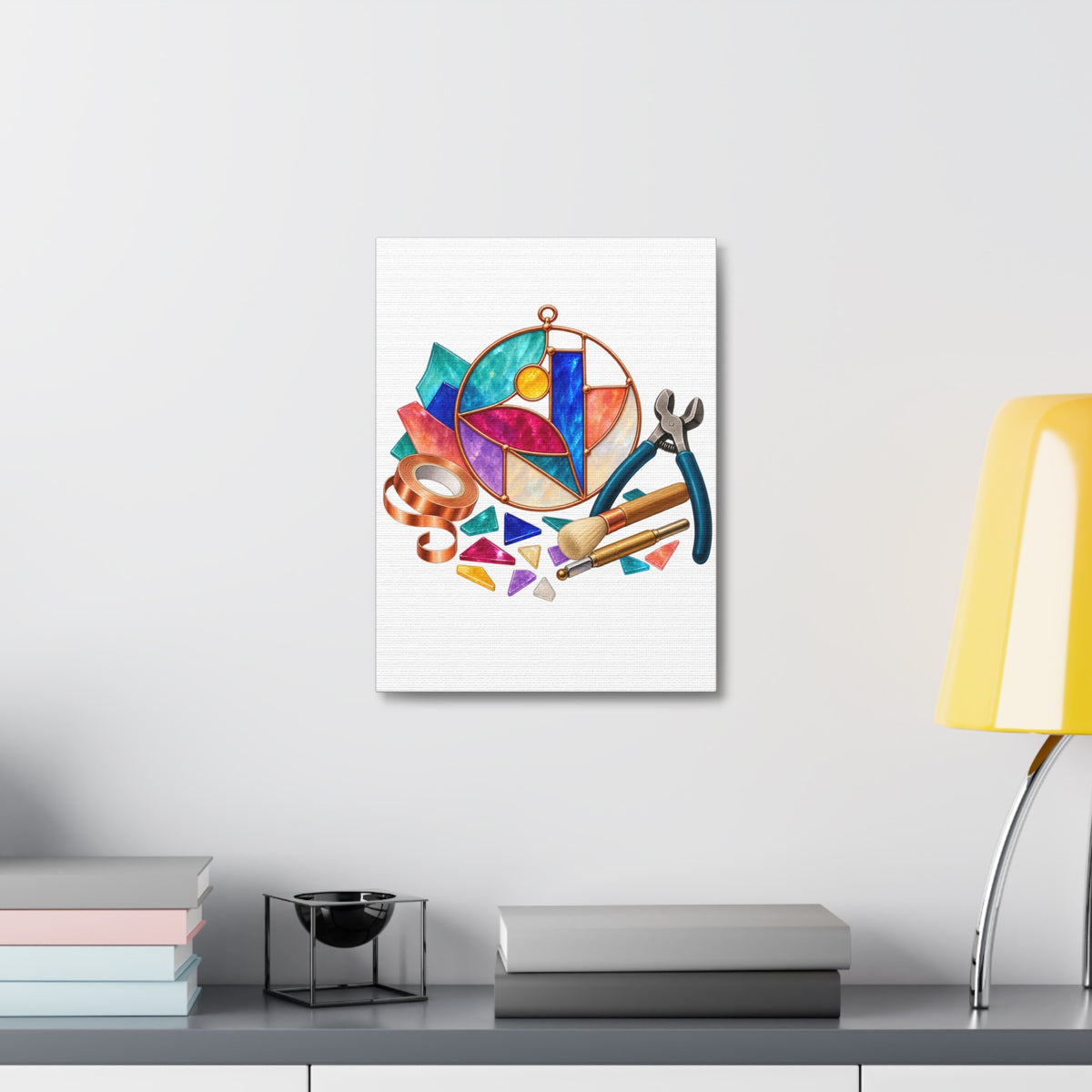 Abstract Stained Glass Suncatcher Workshop Canvas