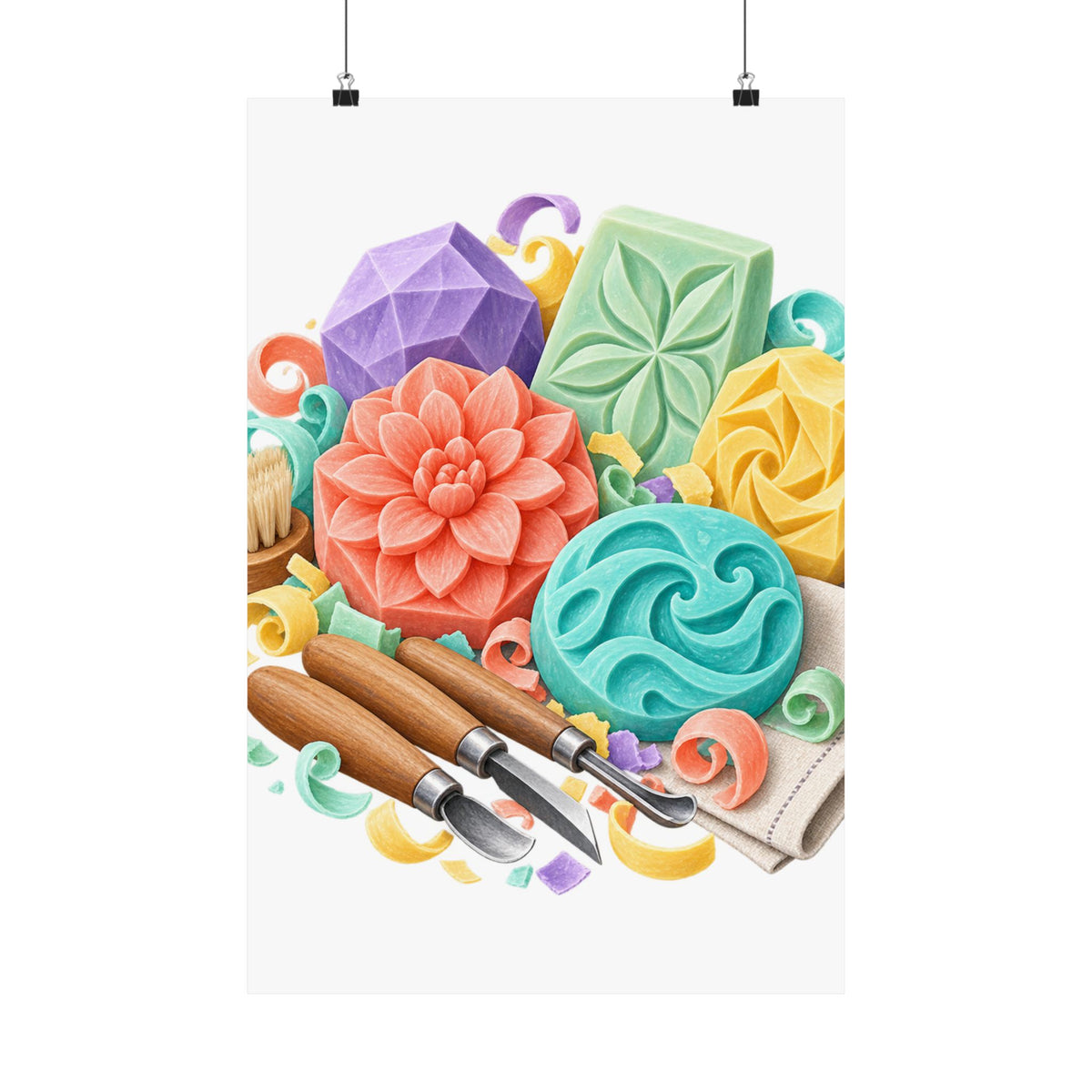 Colorful Soap Carving Workshop Poster