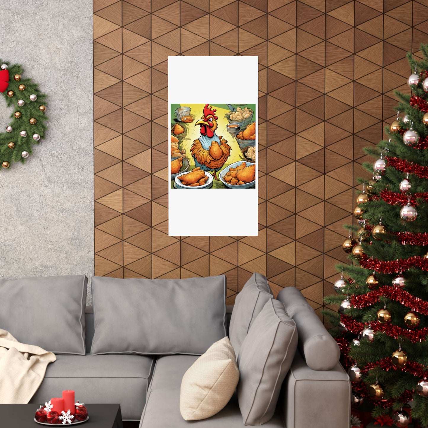 Funny Chicken Fried Food Comfort Food Art Poster