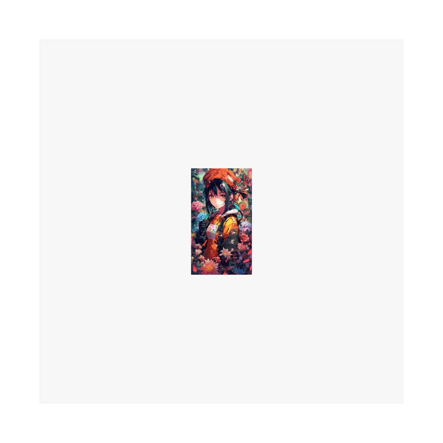 Anime Floral Forest Heroine Portrait Flower Poster Art
