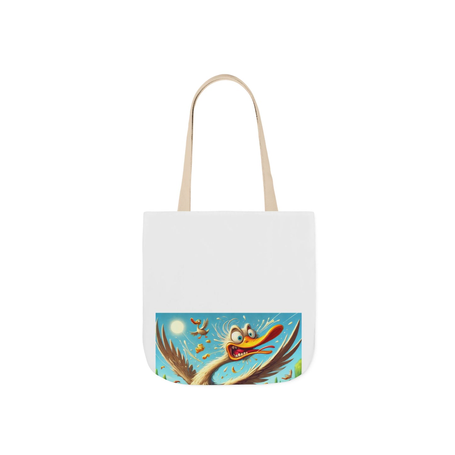 Chaotic Picnic Duck Funny Summer Canvas Tote Bag