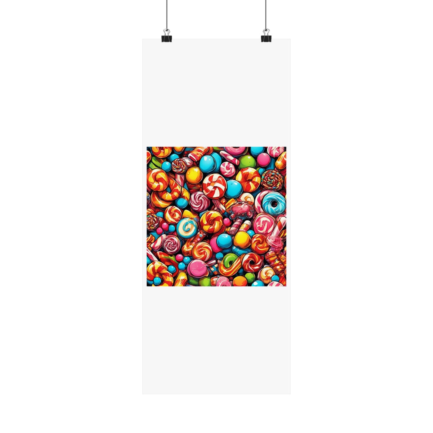 Colorful Candy and Lollipop Pattern Poster