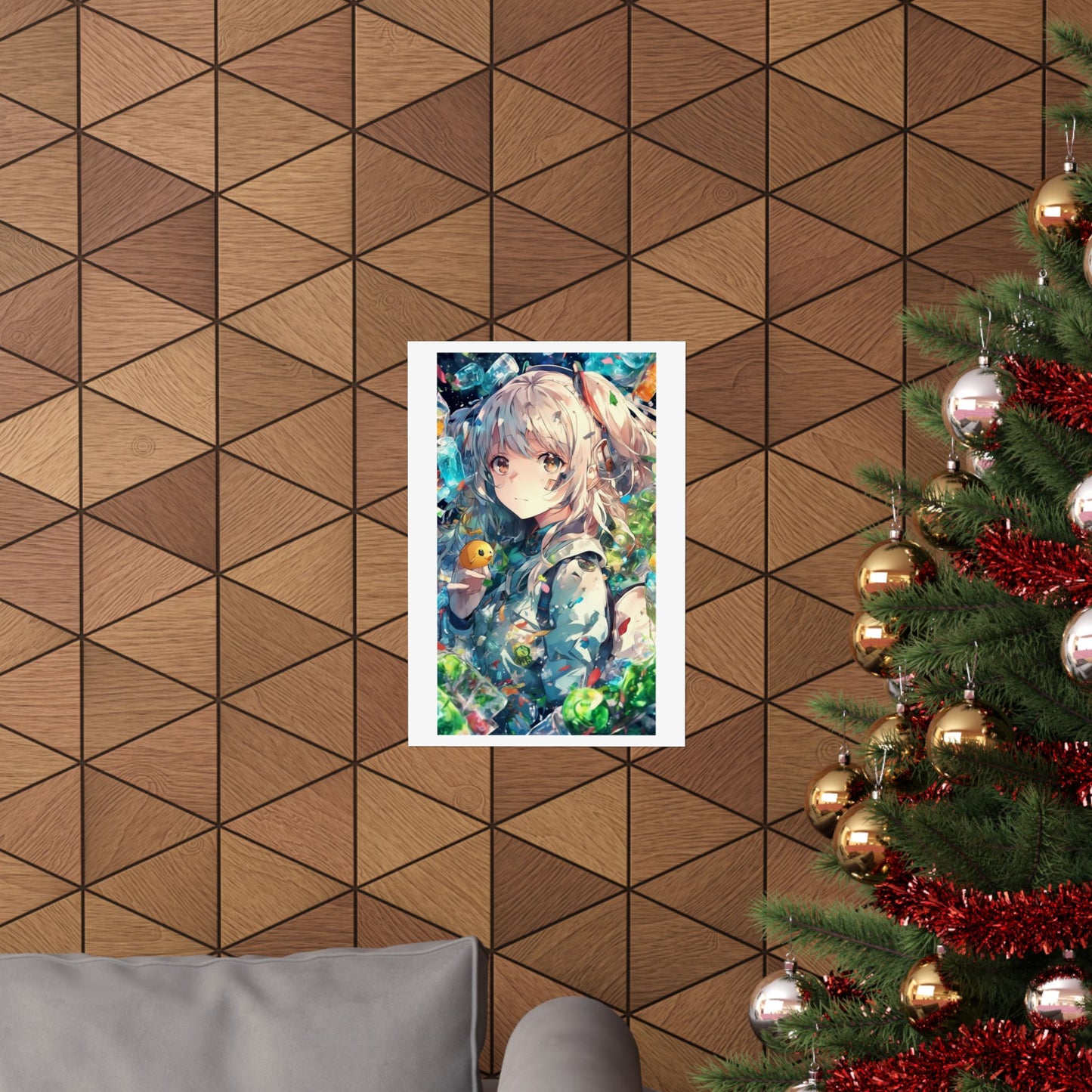 Crystal Bottle Anime Portrait Colorful Wall Poster