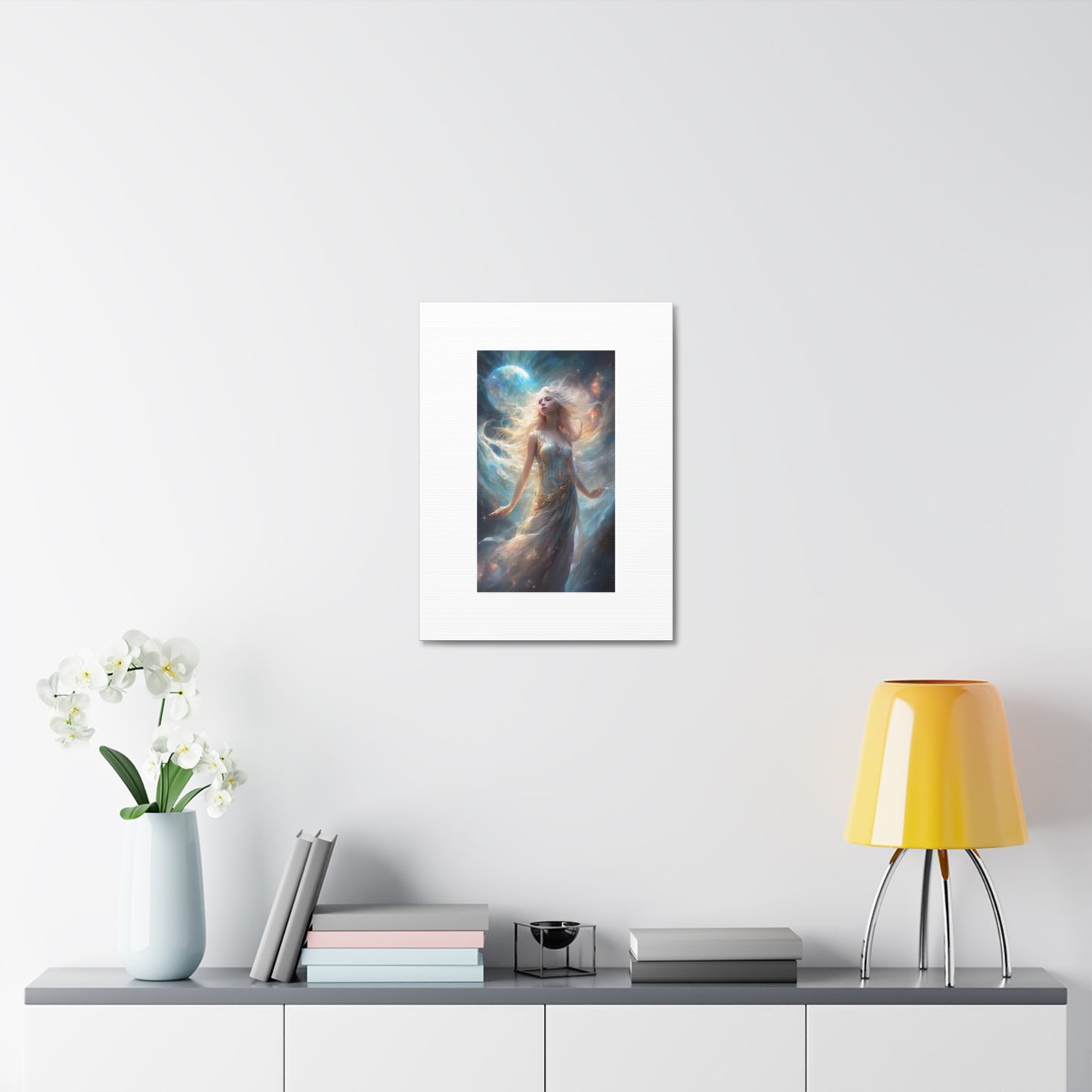 Moonlit Celestial Maiden Fantasy Portrait Canvas
