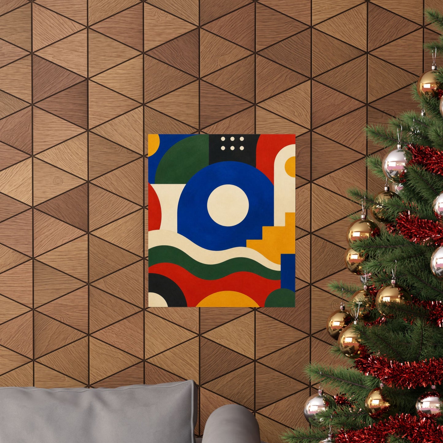 Bold Geometric Balance Abstract Art Poster