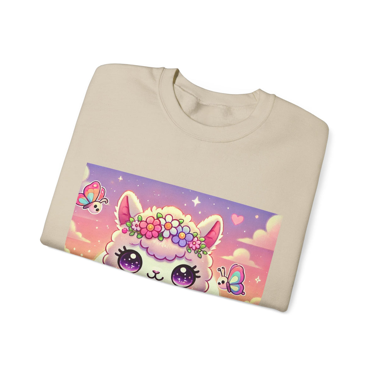 Pastel Floral Alpaca Garden Kawaii Sweatshirt