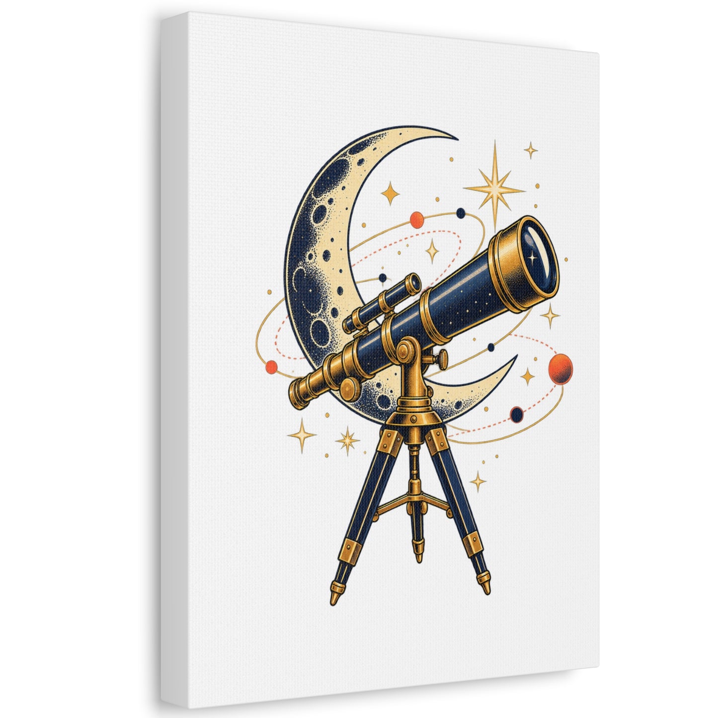 Vintage Telescope Celestial Astronomy Canvas