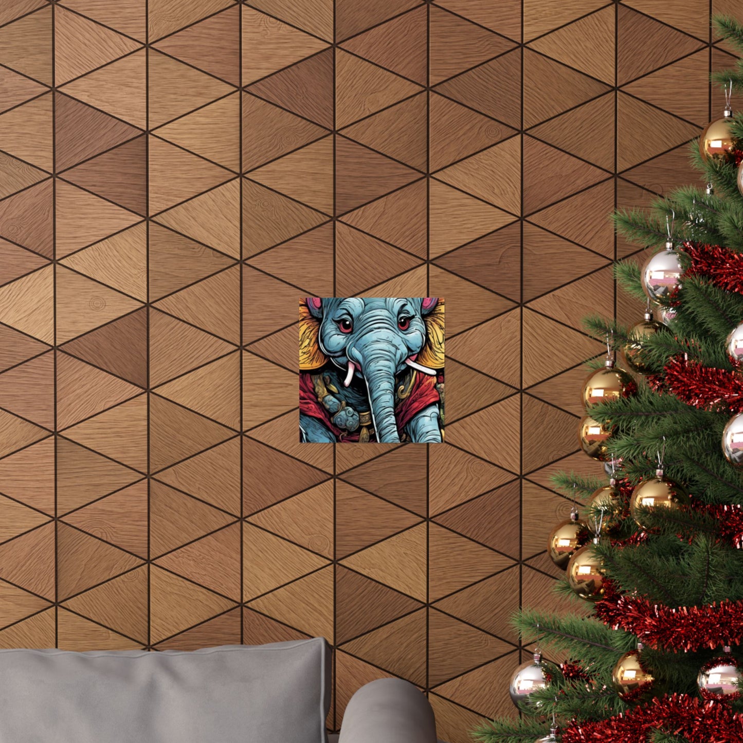 Colorful Elephant Garden Parade Wildlife Wall Art Poster