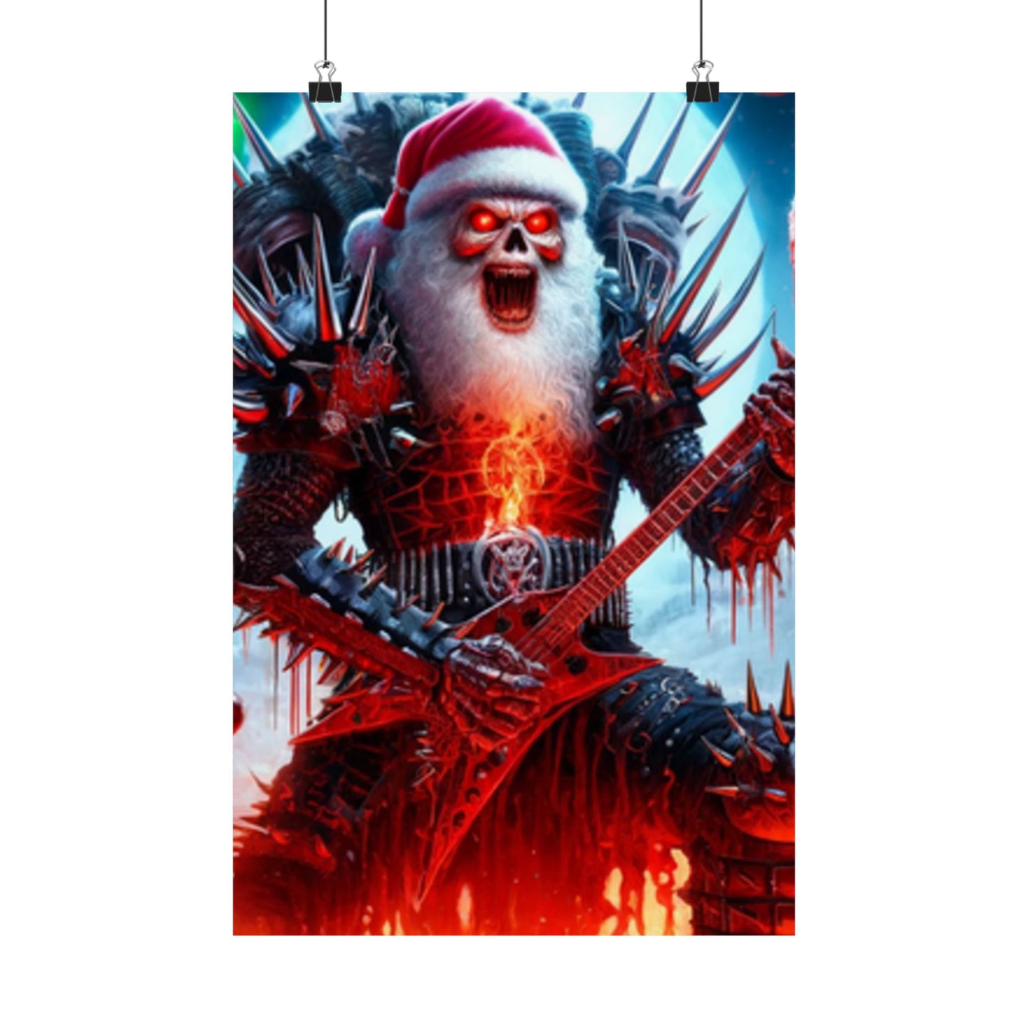 Heavy Metal Santa Holiday Concert Music Room Poster