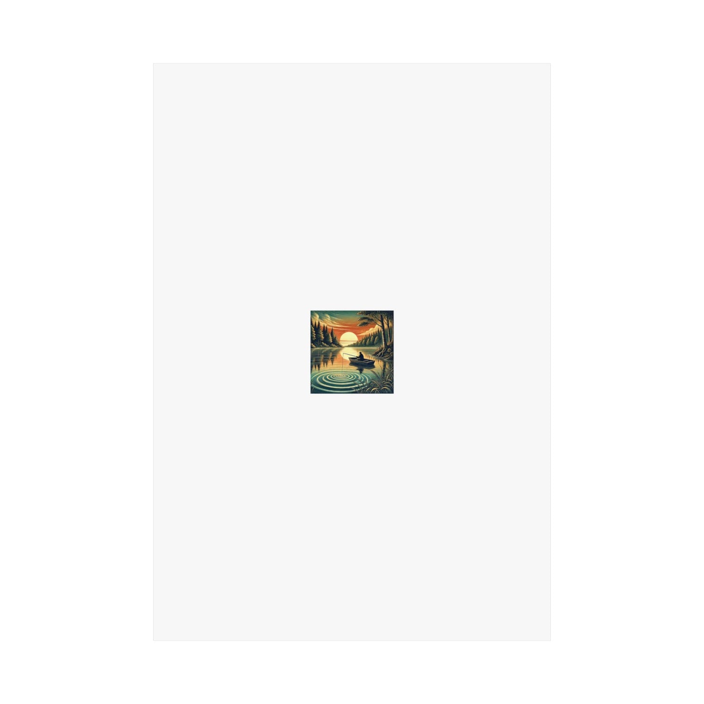 Sunset Lake Fishing Retreat Poster Lake House Fishing Wall Art Gift