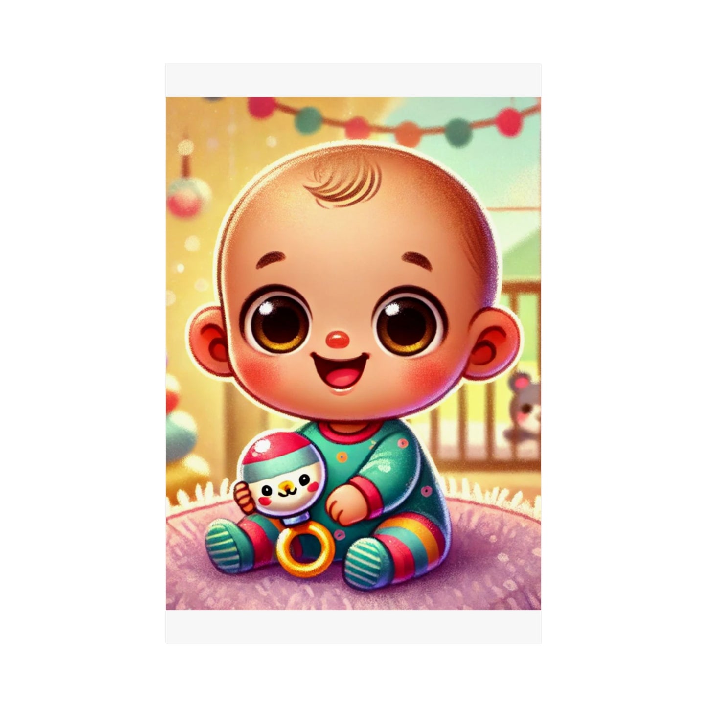 Cheerful Baby Nursery Playroom Art Poster