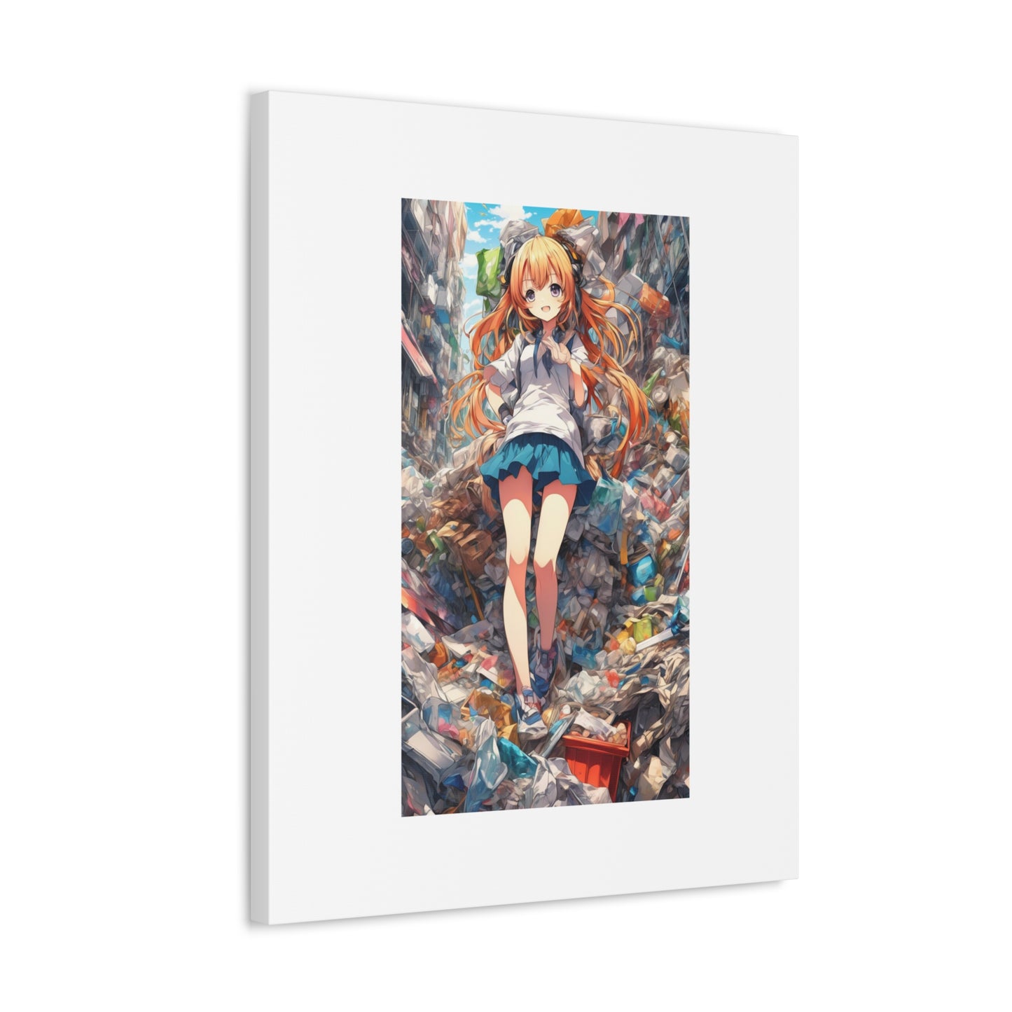 Recycling Rescue Anime Heroine Eco Street Art Canvas