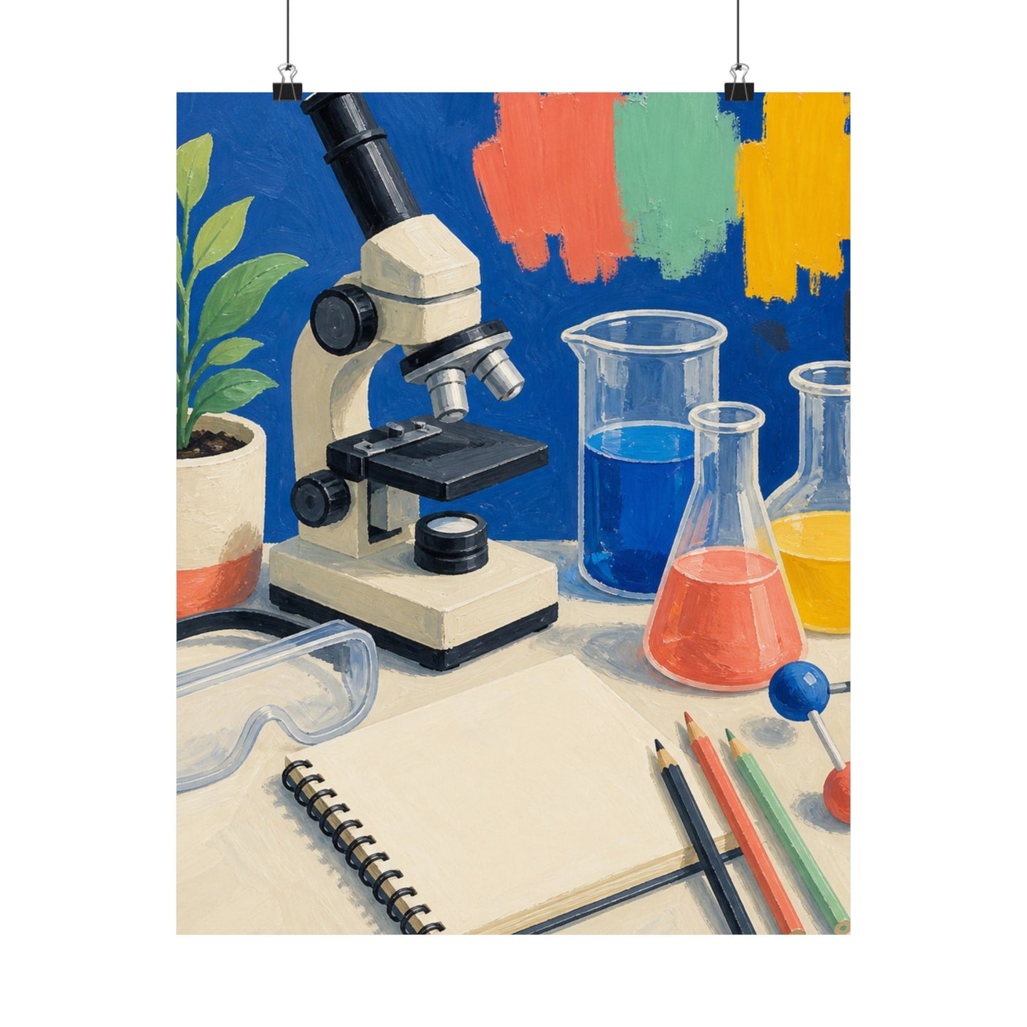 Colorful Science Lab Learning Art Poster