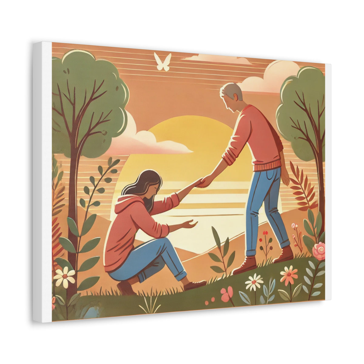 Helping Hands Sunset Garden Canvas Wall Art