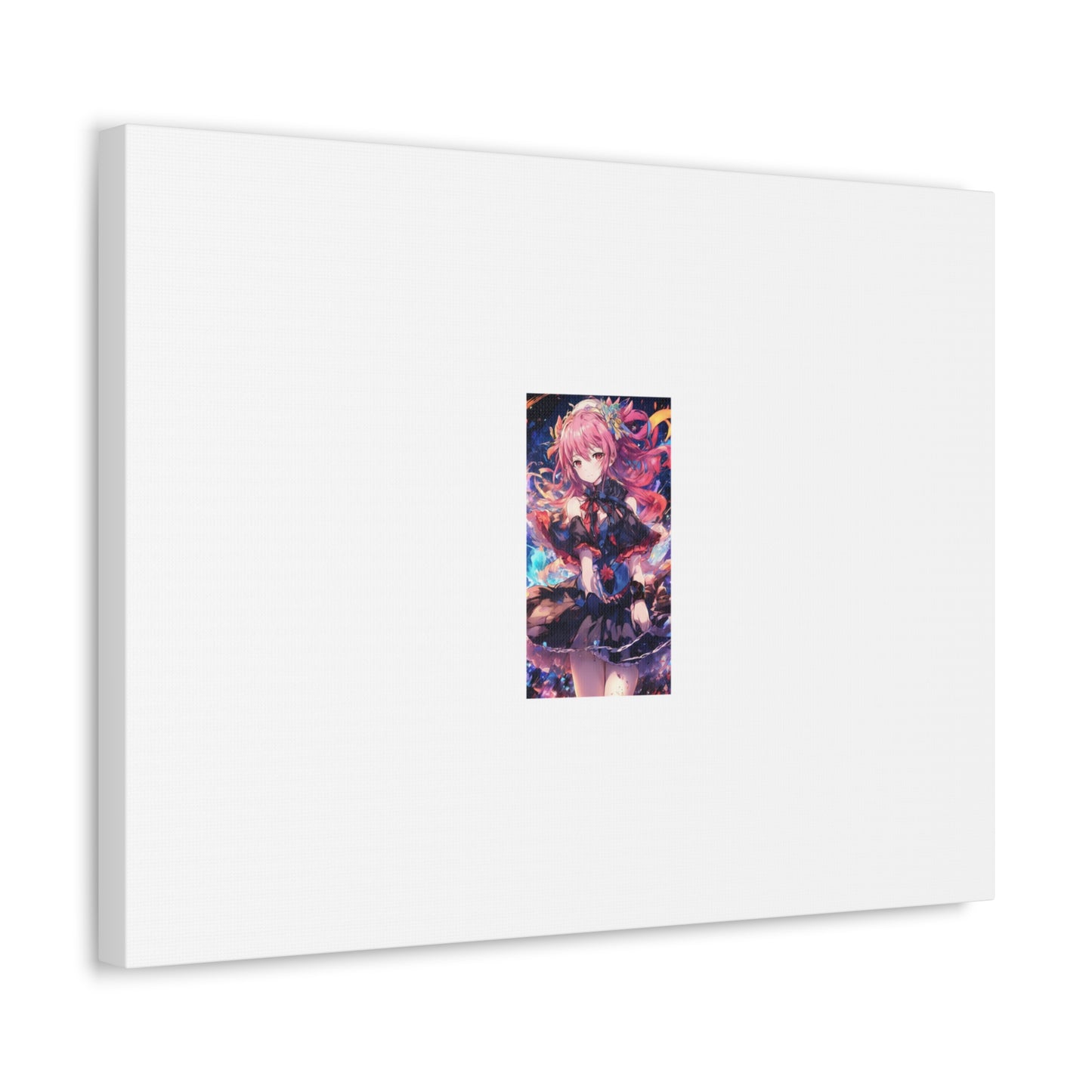 Pink Haired Fantasy Heroine Anime Portrait Canvas Wall Art