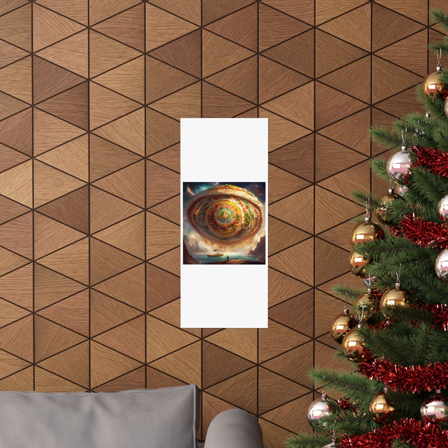 Cosmic Taco Portal Surreal Food Fantasy Art Poster