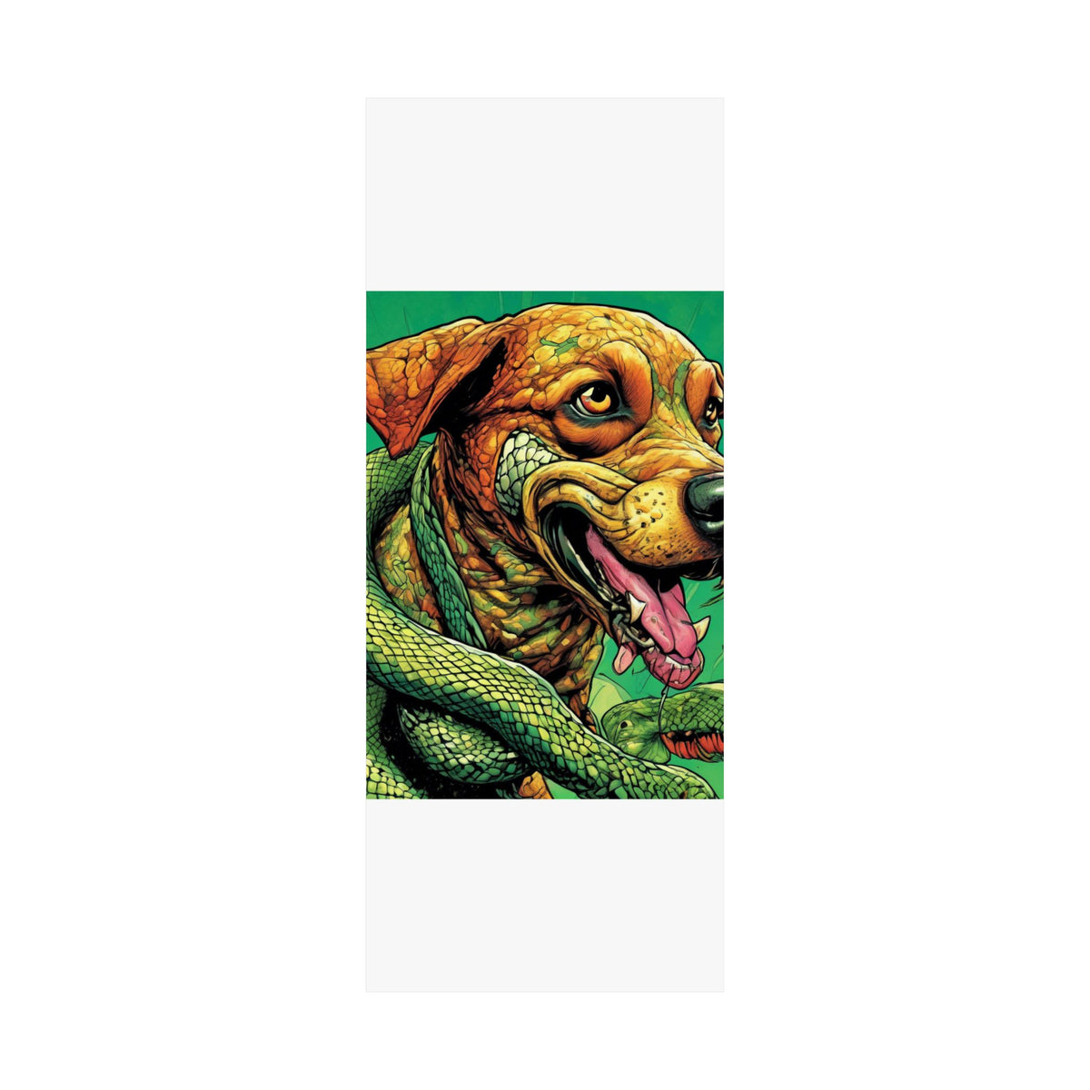 Serpent Guardian Dog Bold Fantasy Creature Art Poster
