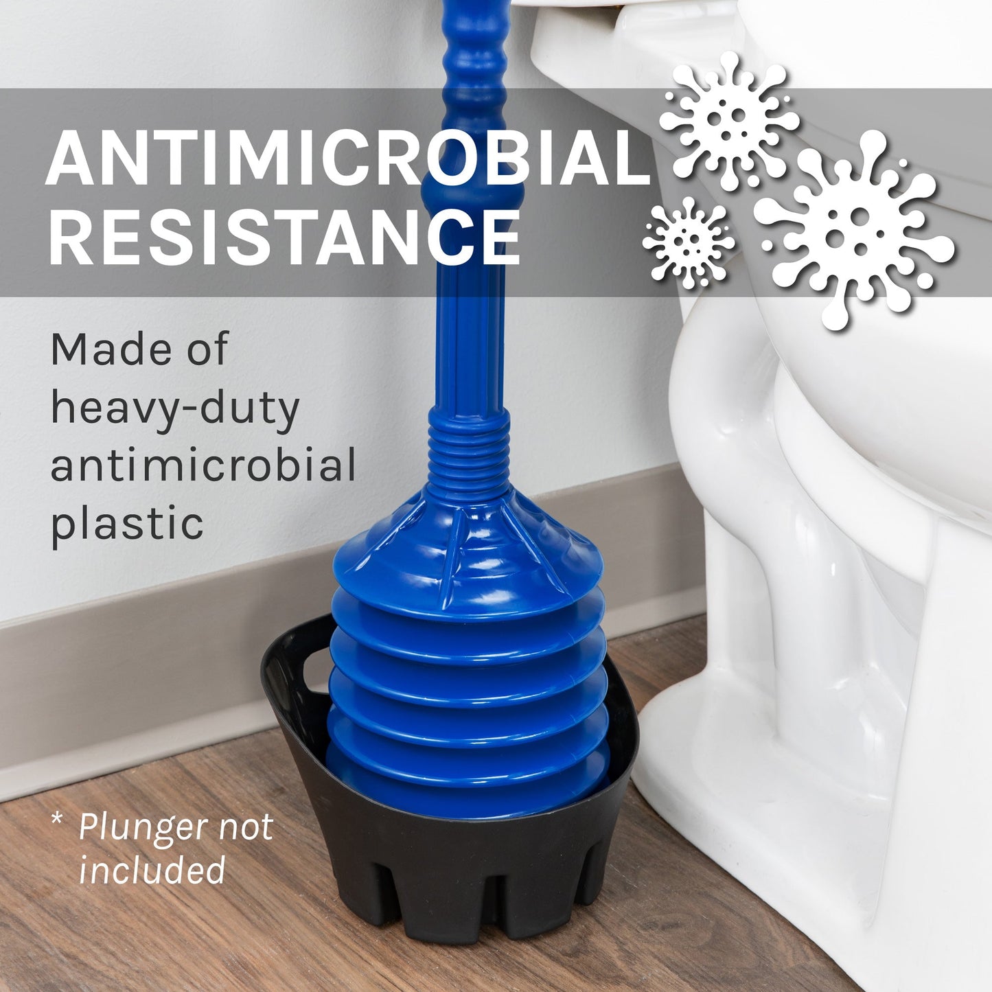 Antimicrobial Universal Drip Tray for Toilet Plunger (Black)