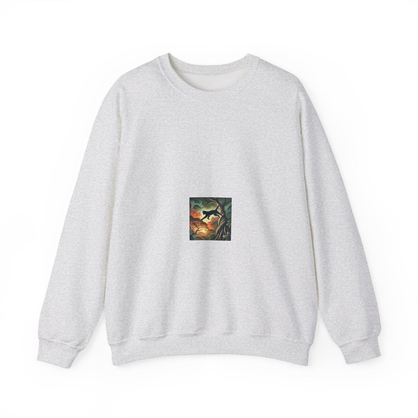 Enchanted Black Cat Forest Crewneck Sweatshirt Cat Lover Gift