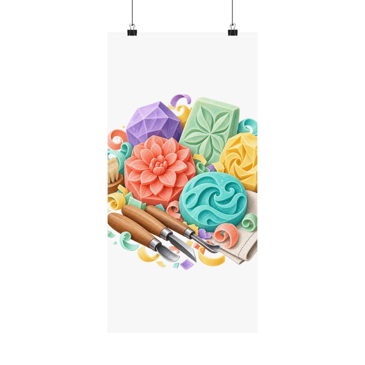 Colorful Soap Carving Workshop Poster