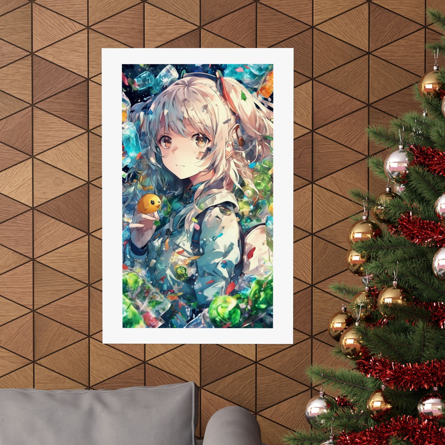 Crystal Bottle Anime Portrait Colorful Wall Poster