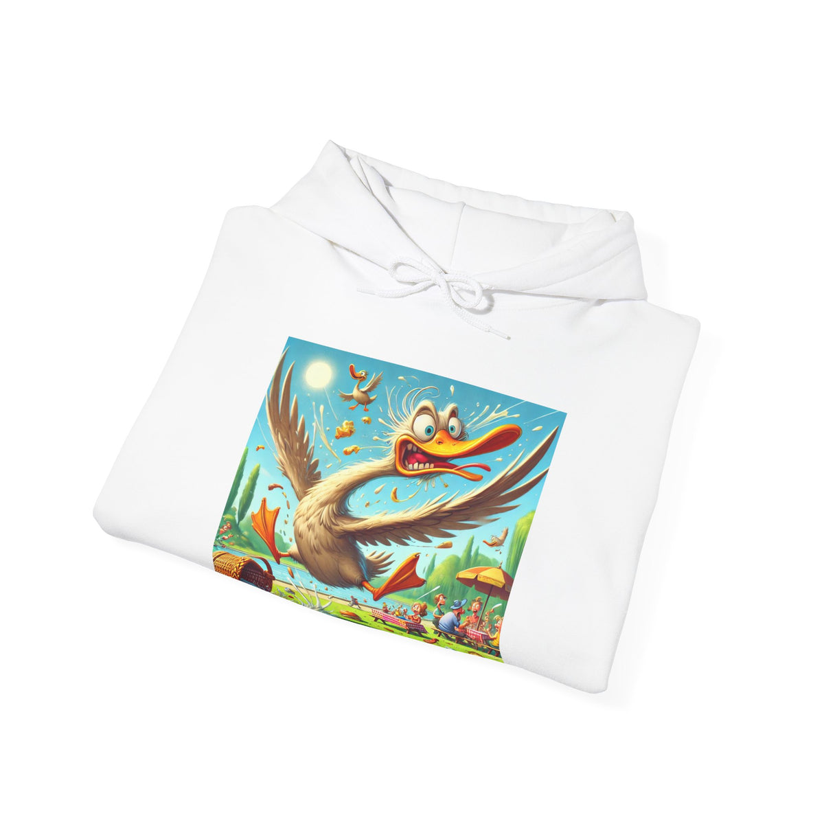 Chaotic Picnic Duck Funny Summer Adventure Hoodie
