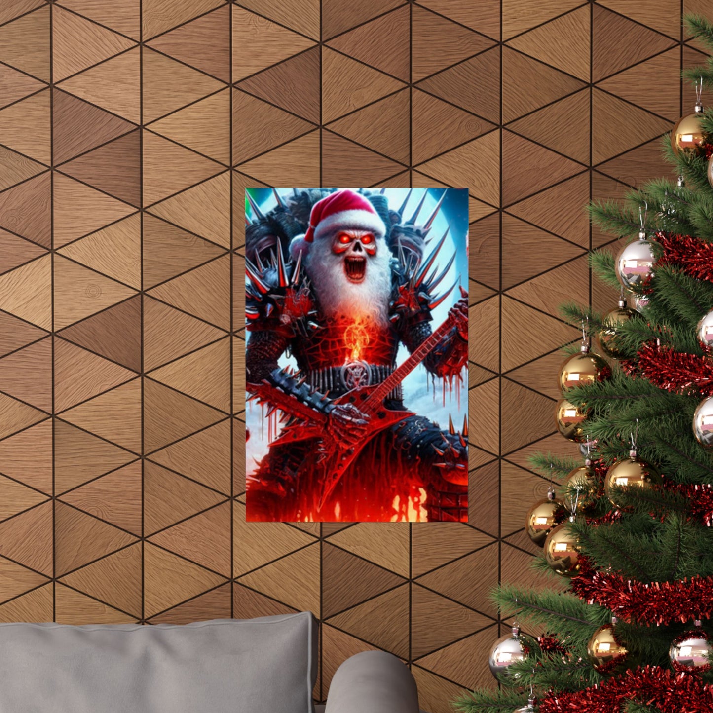 Heavy Metal Santa Holiday Concert Music Room Poster