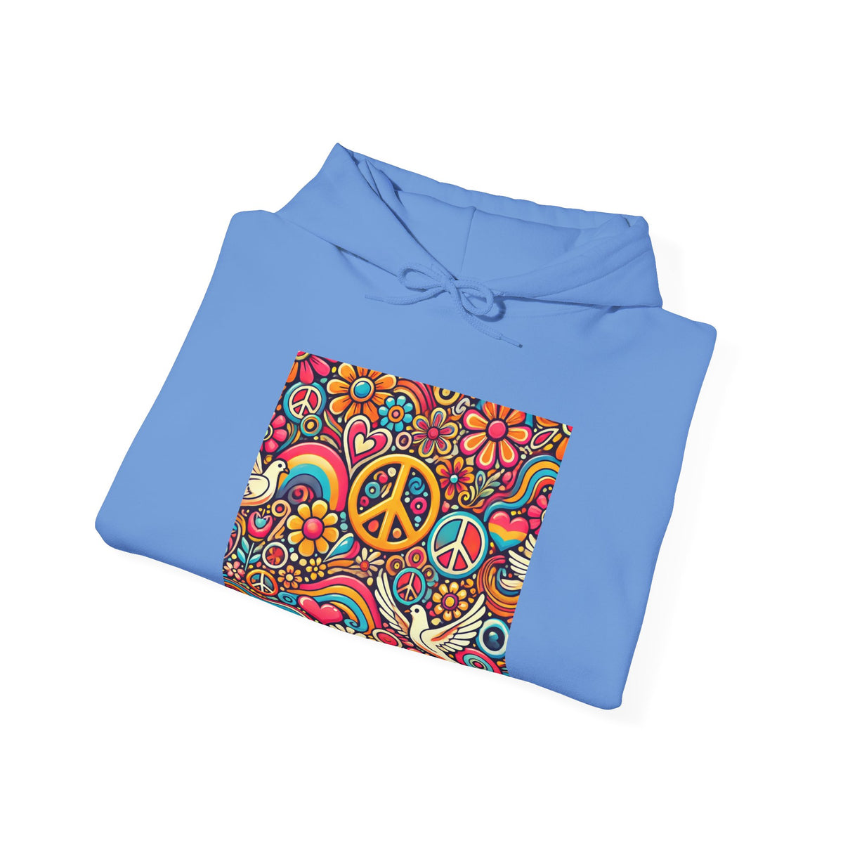 Colorful Peace Floral Pattern Hoodie