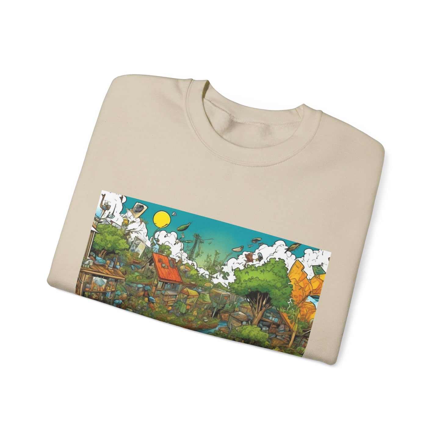 Whimsical Garden Stream Nature Gift Art Sweatshirt