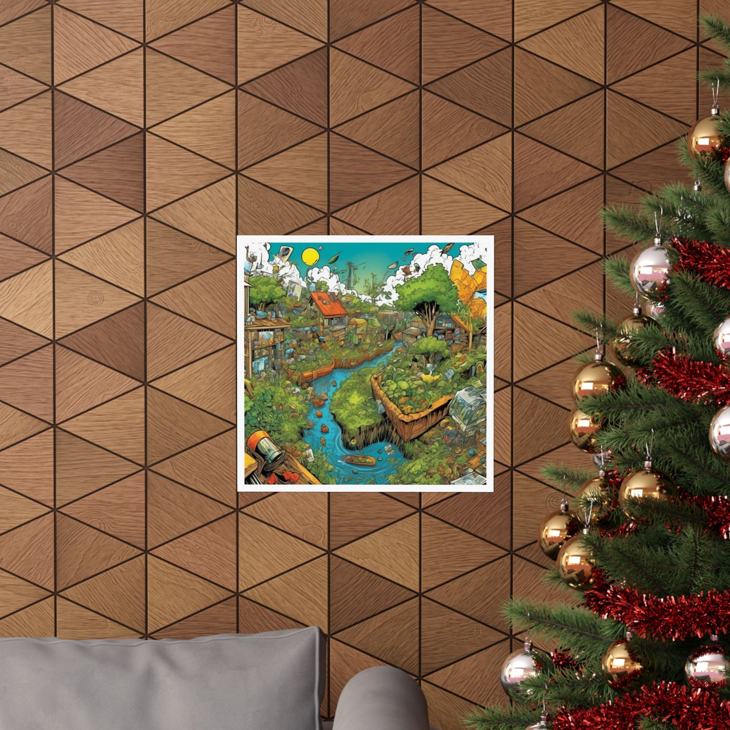 Whimsical Garden Stream Nature Gift Art Poster